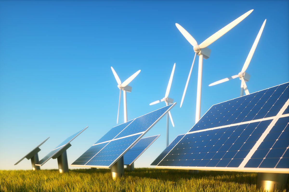 renewables windmills and solar power