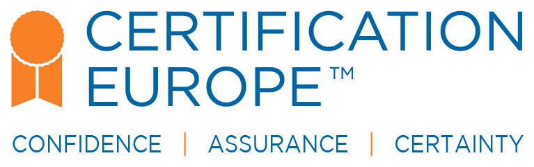 Certification Europe Company Logo with Tagline RGB (Screens) White Background